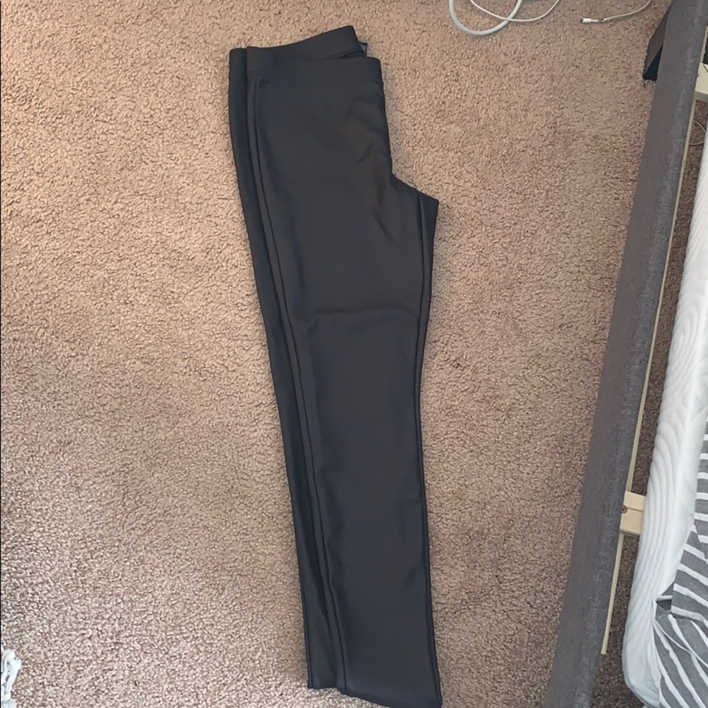 Express black leather leggings